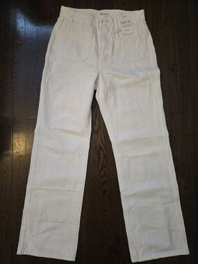 Madewell White Straight-Leg High-Rise Jeans